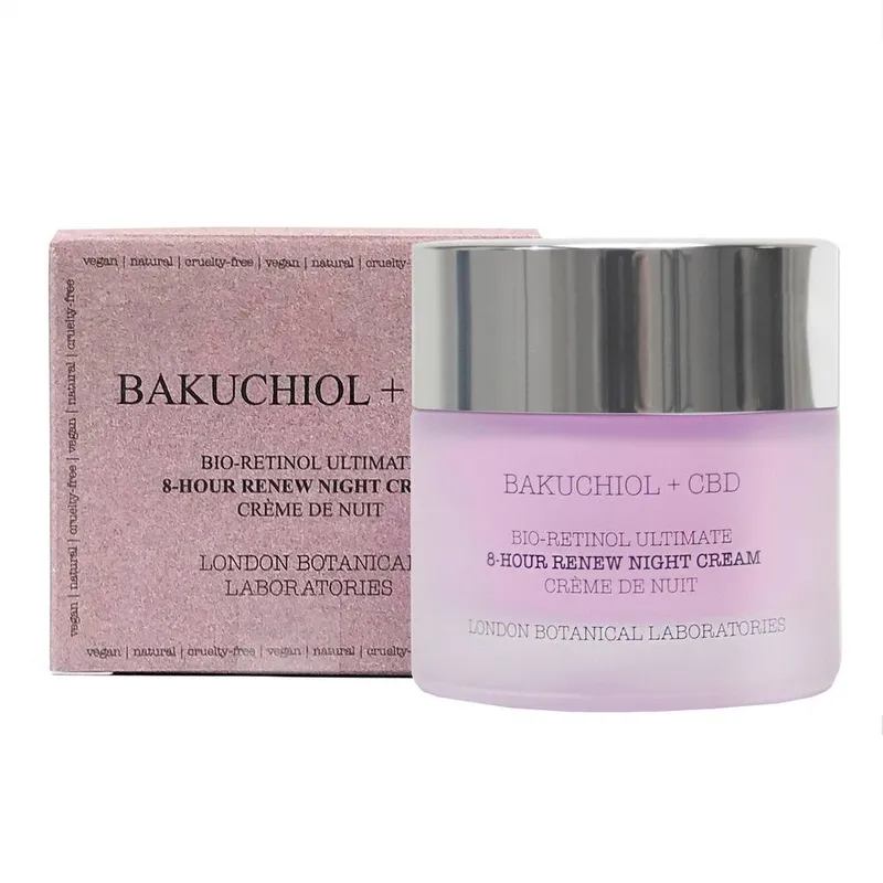 London Botanical Laboratories Bakuchiol + Cbd Thc Free Anti-Aging Night Cream 50ml in Lavendar Lavendar