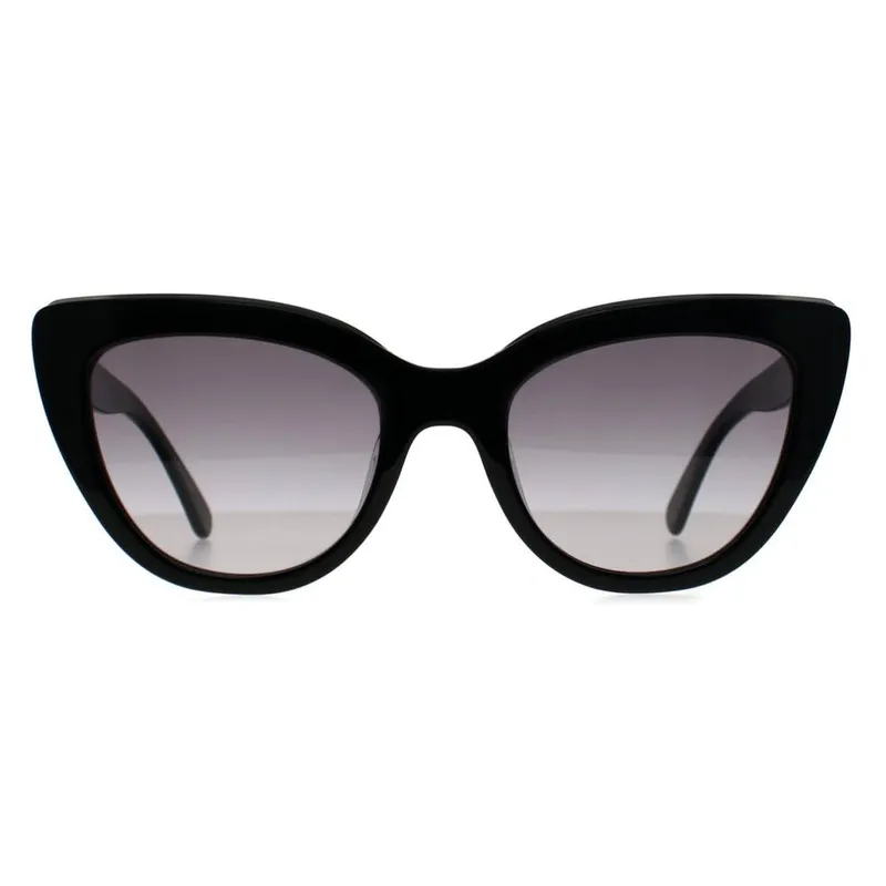 Longchamp Women's Cat Eye Sunglass Black Grey LO686S Black One Size female