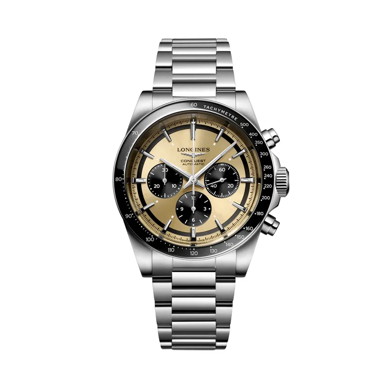 Longines Conquest Chronograph 42mm Mens Watch Brown