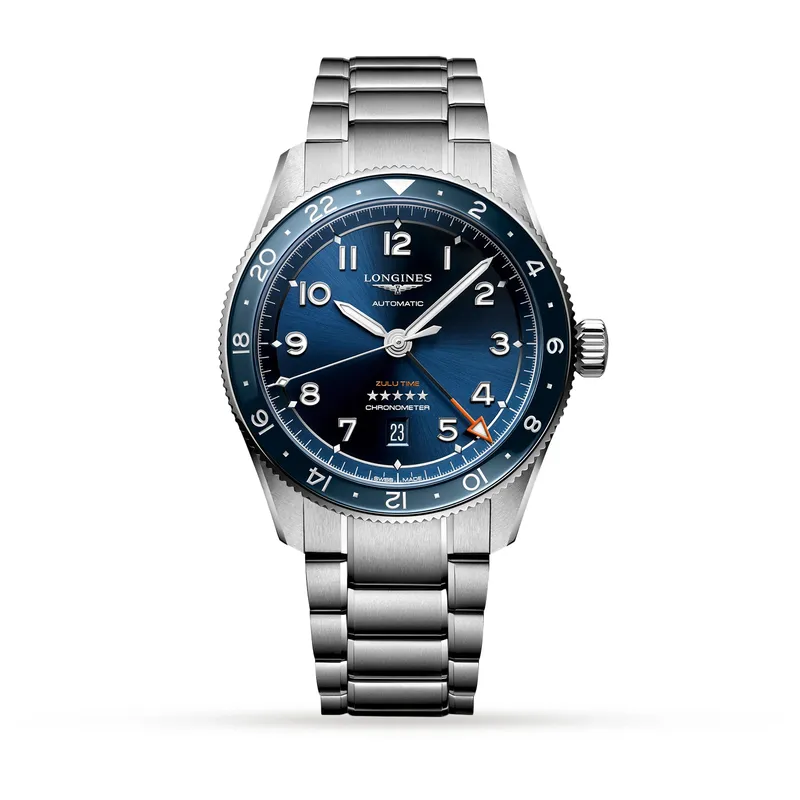 Longines Spirit Zulu Time 42mm Blue Automatic Watch L3.812.4.93.6