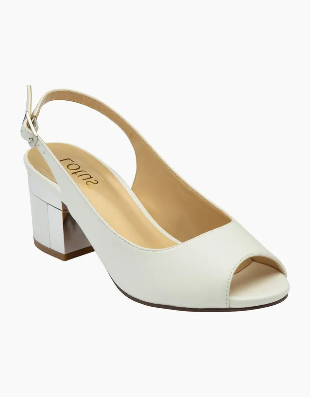 Lotus Women's White 'Evelyn' Peep-Toe Shoes Size: 6 - White