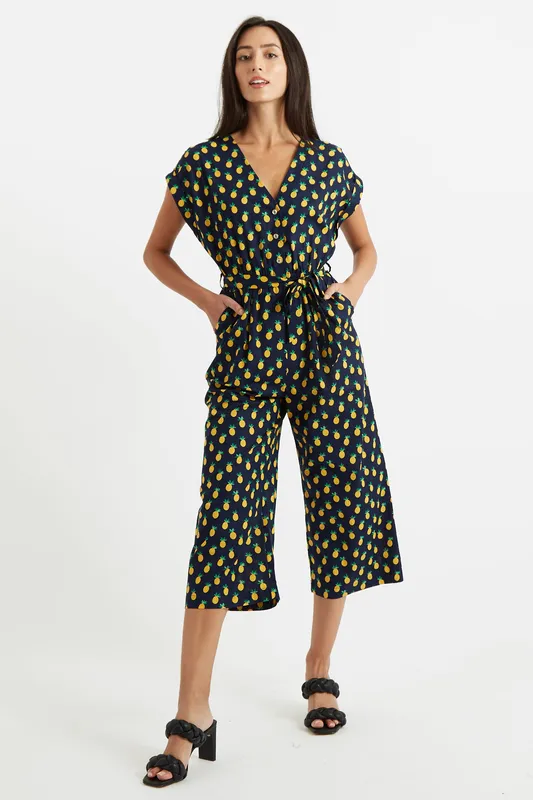 Louche Ady Pineapple Please Jumpsuit Navy