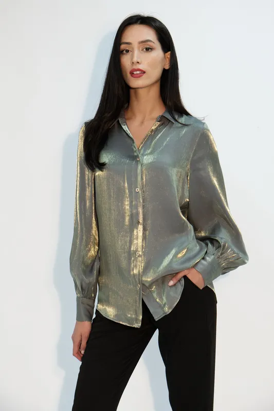 Louche Byron Iridescent Shirt Teal