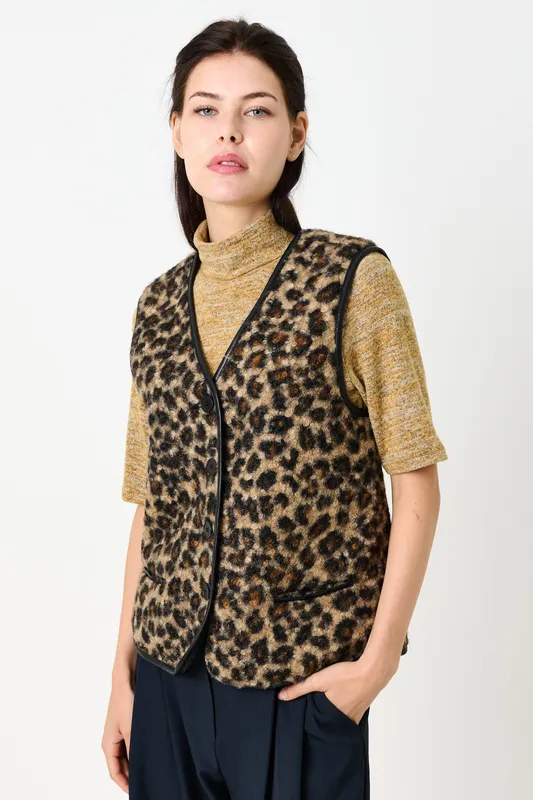 Louche Chris Animal Gilet - Taupe Taupe