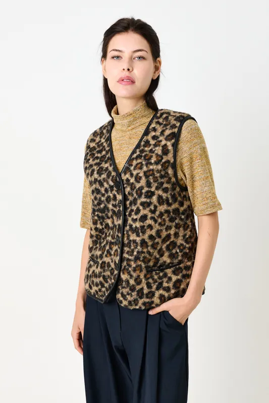 Louche Chris Animal Gilet - Taupe Taupe 8 Unisex