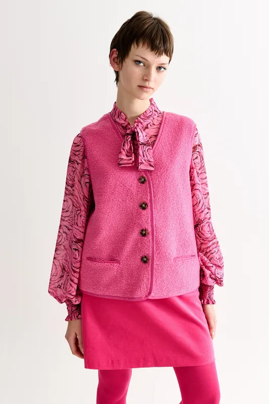 Louche Chris Borg Waistcoat – Pink Pink 16 Unisex