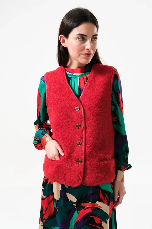 Louche Chris Borg Waistcoat - Red Red