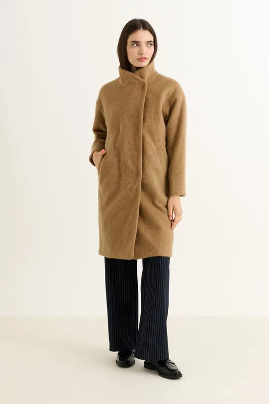 Louche Donalda Camel Cocoon Coat Camel 10