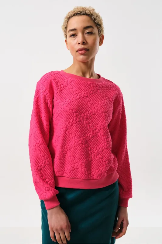 Louche Jan Cable Quilt Sweatshirt - Pink Pink