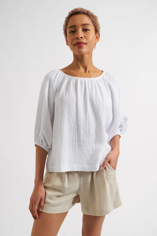Louche Mayanna Double Gauze Blouse - White White