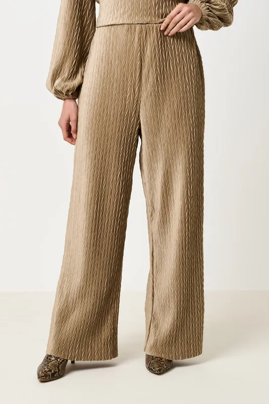 Louche Melvin Velvet Pleat Trouser - Pale Taupe Pale Taupe