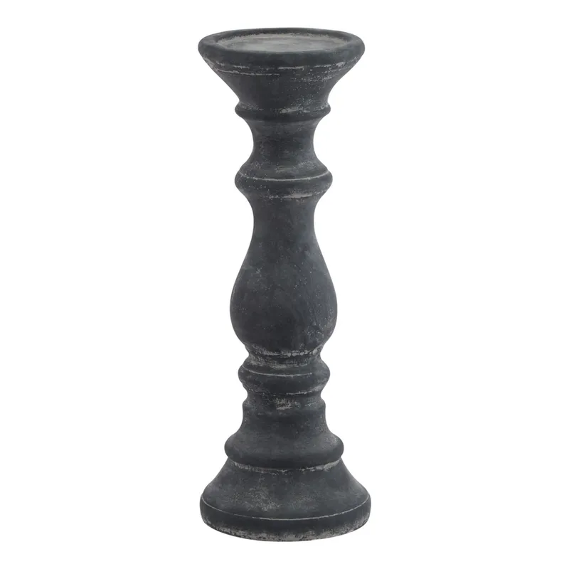 Love Lace Amalfi Grey Column Candle Holder Grey