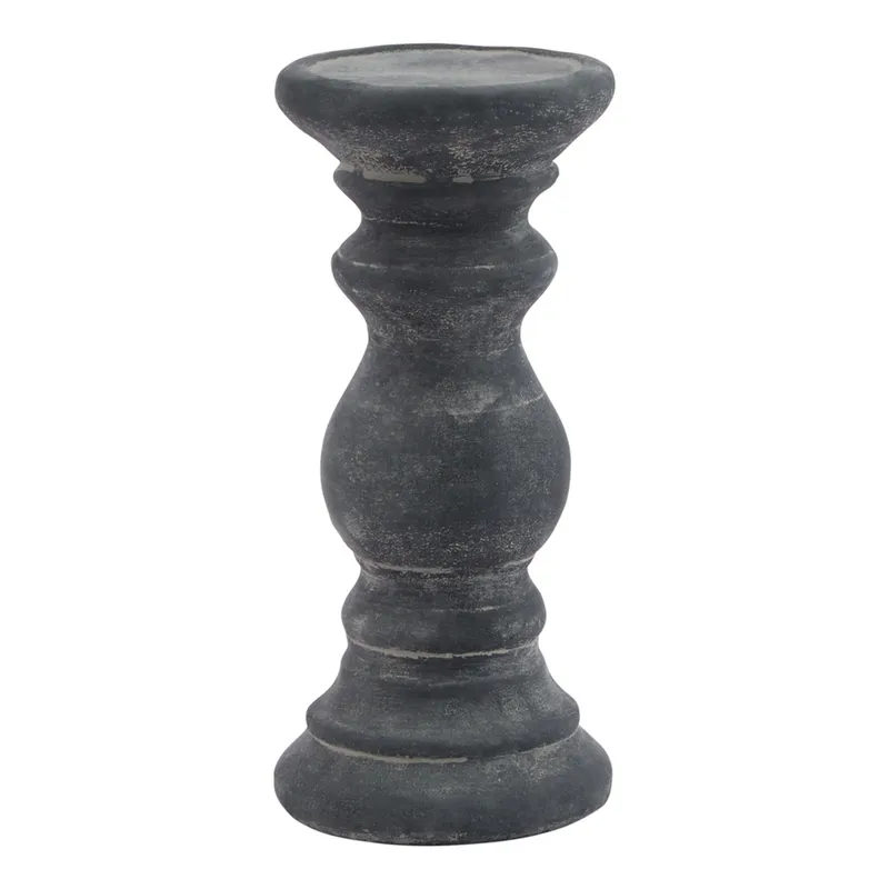 Love Lace Amalfi Small Grey Column Candle Holder Grey