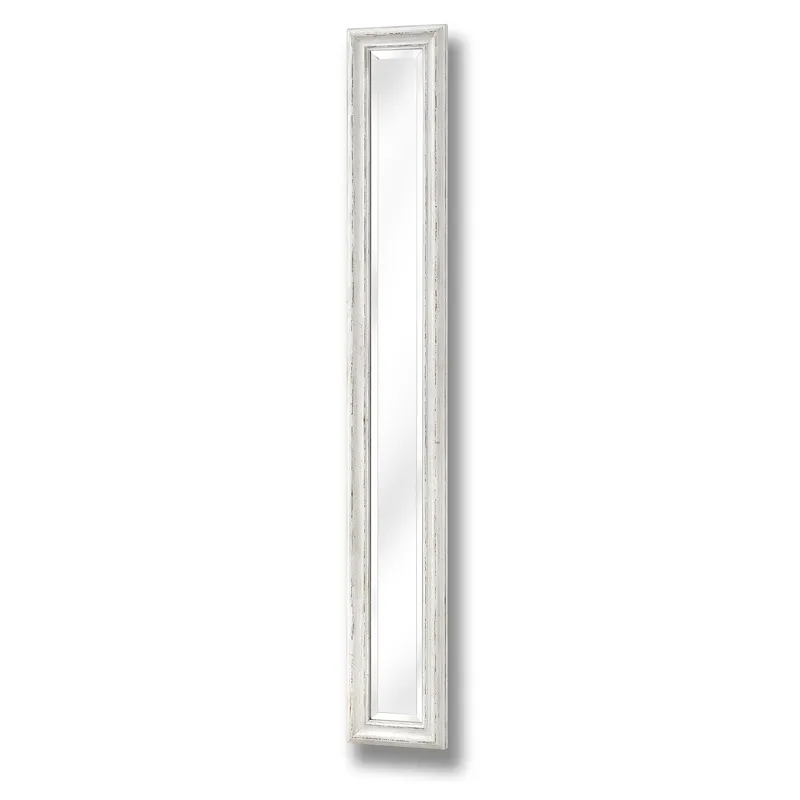 Love Lace Antique White Frame Narrow Wall Mirror White