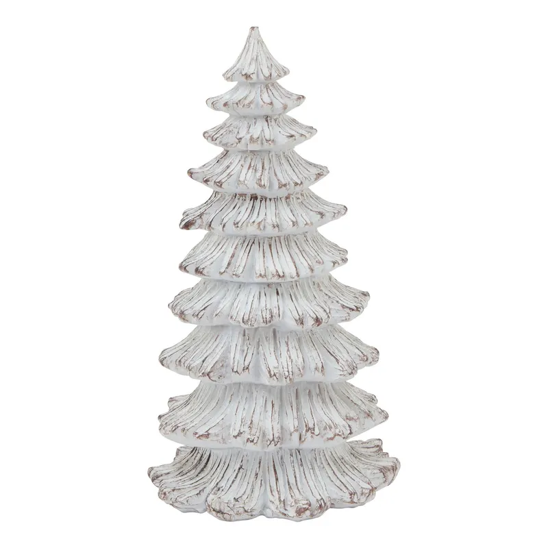 Love Lace Medium Snowy Fir Tree Sculpture in White White