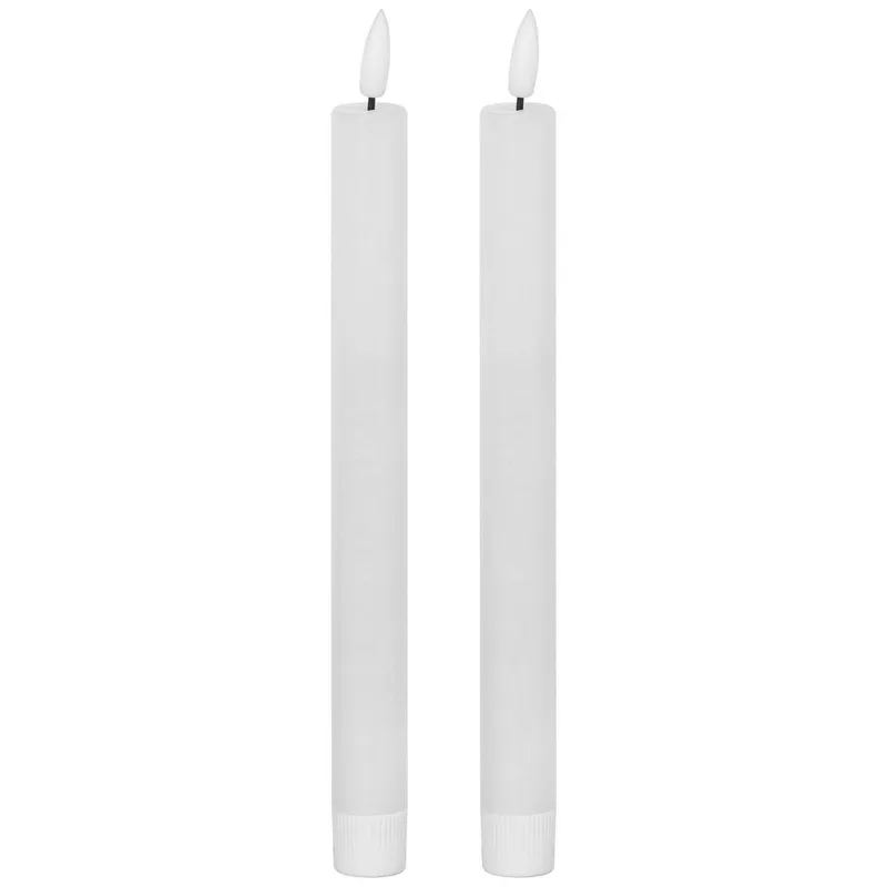 Love Lace Natural Glow S/ 2 White LED Dinner Candles White