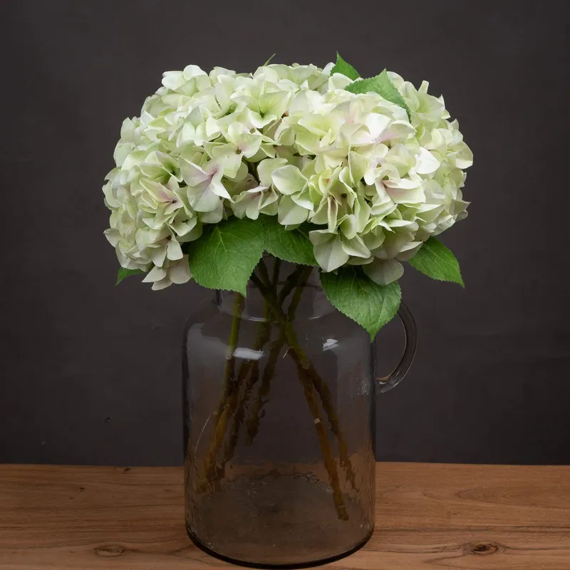 Love Lace Shabby Green Single Hydrangea Artificial Flower Green