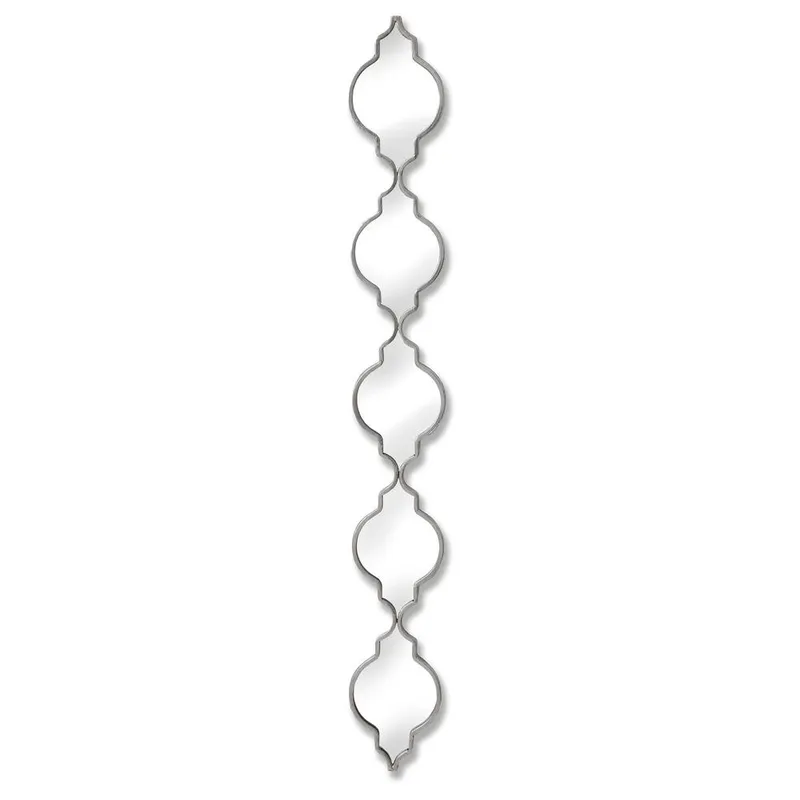 Love Lace Silver Quarterfoil Decorative Hanging Mirror Silver