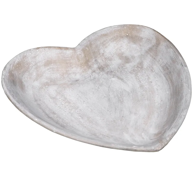 Love Lace Stone Heart Dish in White White