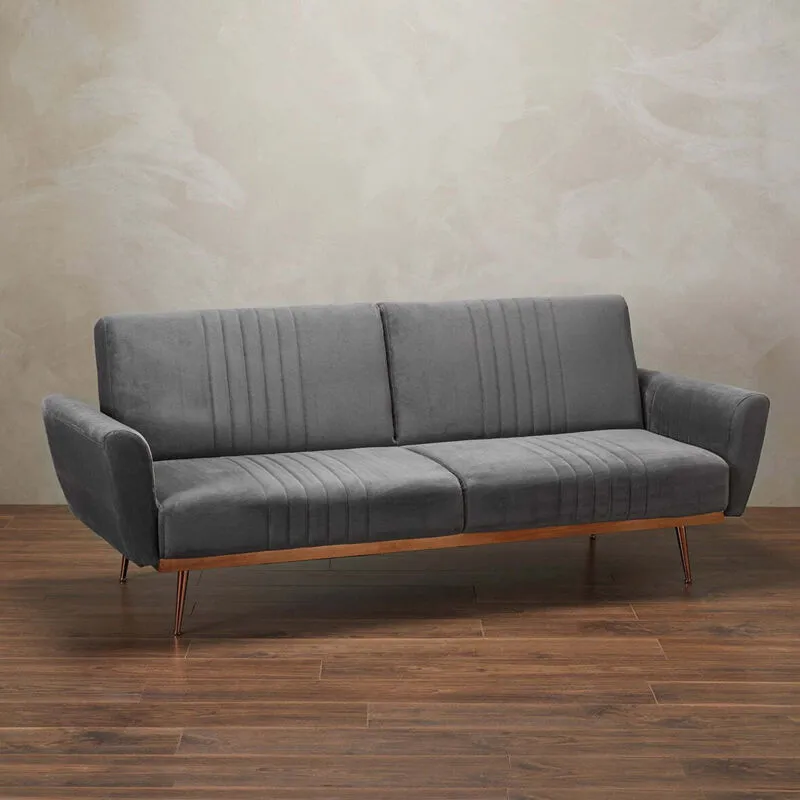 Lpd Furniture Nico Sofa Bed - Velvet - L83 x W210 x H85 cm - Grey