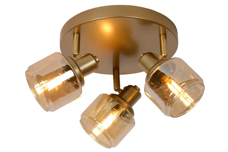Lucide 'Bjorn' Dimmable Rotatable Stylish Indoor Ceiling Spotlight 3xE14 in Gold Gold