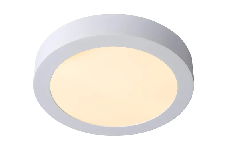 Lucide 'Brice' Dimmable Stylish Round Bathroom LED Flush Ceiling Light in White White