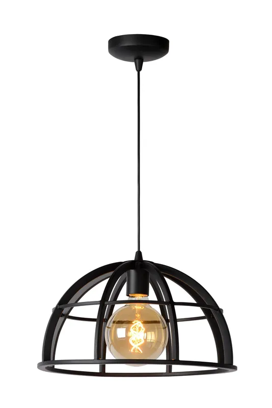 Lucide 'Dikra' Dimmable Adjustable Stylish Indoor Modern Pendant Light 1xE27 in Black Black