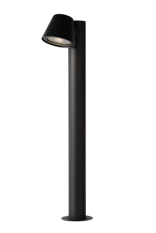 Lucide 'Dingo' Dimmable Rotatable Garden Outdoor LED Bollard Light GU10 in Black Black