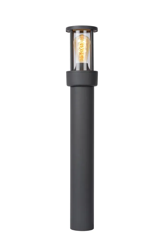Lucide 'Lori' Non Dimmable Day Night Sensor Outdoor Bollard Light 1xE27 in Black Black