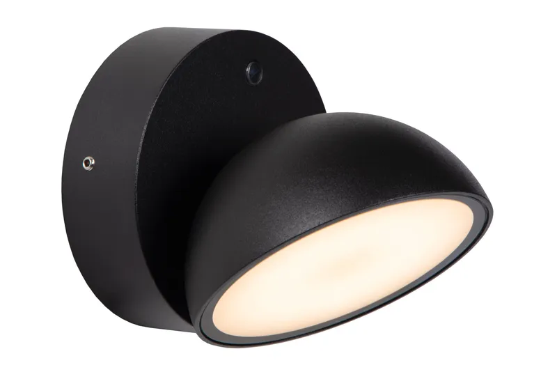 Lucide 'Finn' Modern Non Dimmable Day Night Sensor Stylish Outdoor Wall Light in Black Black