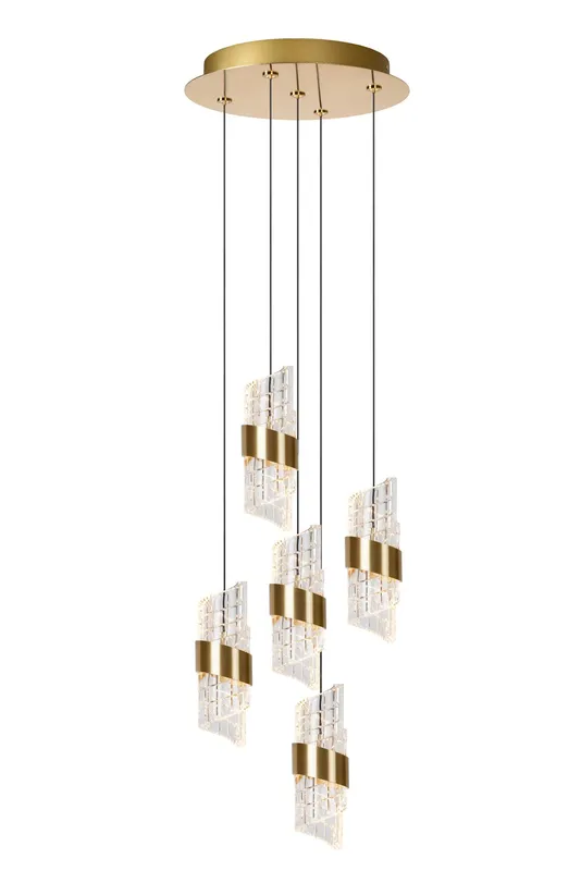 Lucide 'Kligande' Dimmable Adjustable Height Indoor Stylish LED Pendant Light in Yellow Yellow