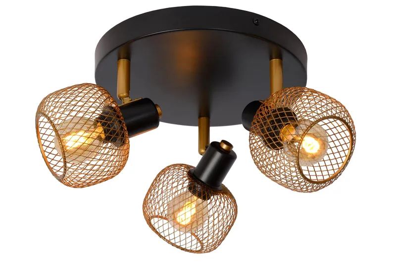 Lucide Lighting Maren Retro Ceiling Spotlight - Ø 37cm - 3xE14 - Matt Gold, Brass