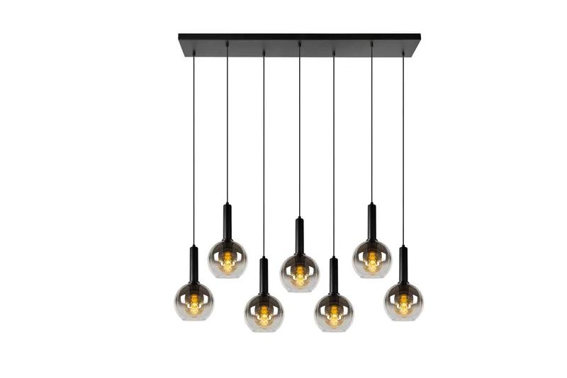 Lucide Lighting Marius Modern Bar Pendant Light - 7xE27 - Black