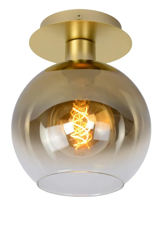 Lucide 'Marius' Dimmable Stylish Retro Indoor LED Flush Ceiling Light 1xE27 in Gold Gold