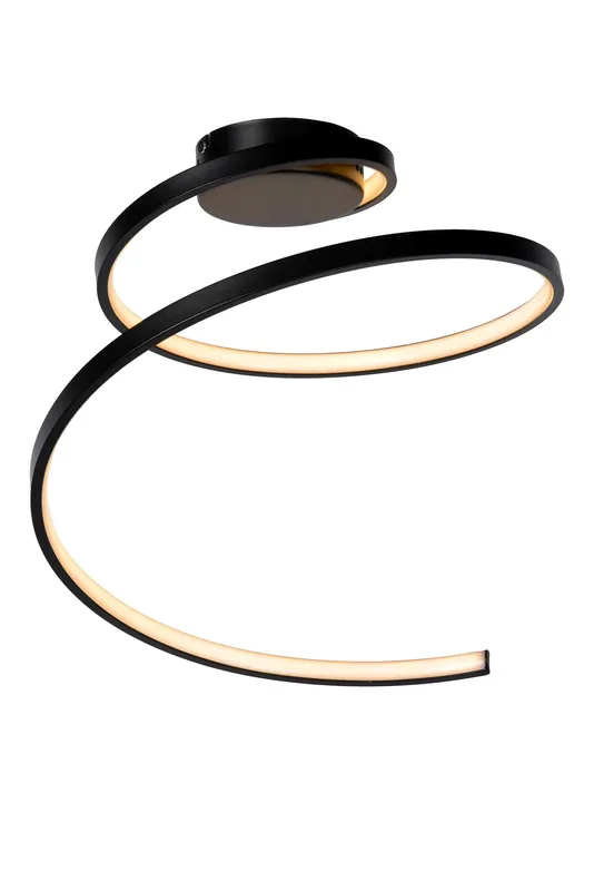 Lucide 'Maxence' Stylish Dimmable Indoor Decorative LED Flush Ceiling Light in Black Black