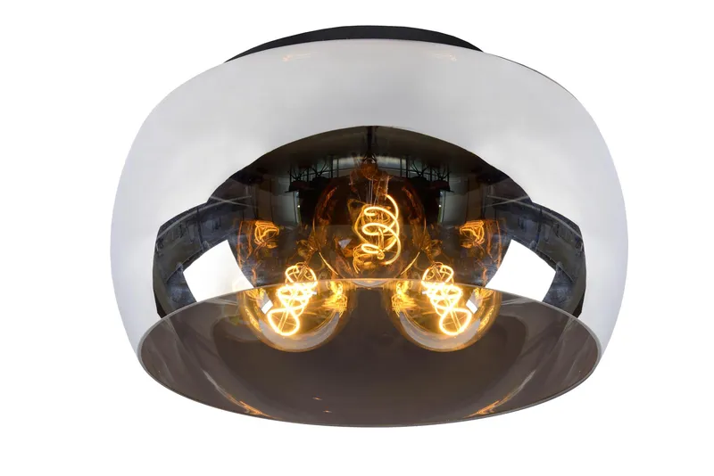 Lucide 'Olivia' Dimmable Stylish Indoor Rotatable Flush Ceiling Light 3xE27 in Grey Grey