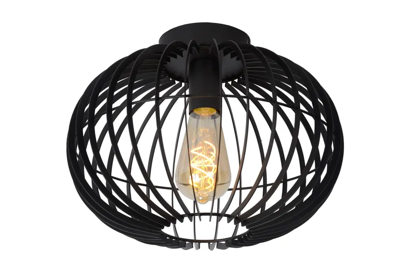 Lucide Lighting Reda Modern Flush Ceiling Light - Ø 32cm - 1xE27 - Black