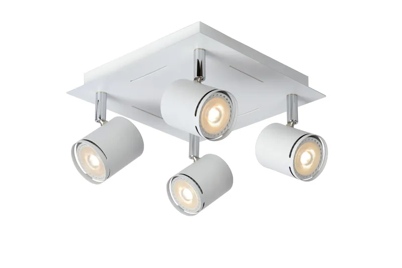 Lucide 'Rilou' Dimmable Rotatable Stylish Indoor LED Ceiling Spotlight GU10 in White White