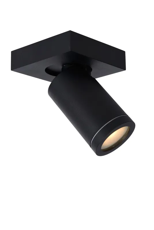 Lucide 'Taylor' Dimmable Stylish Tiltable Bathroom LED Ceiling Spotlight GU10 in Black Black