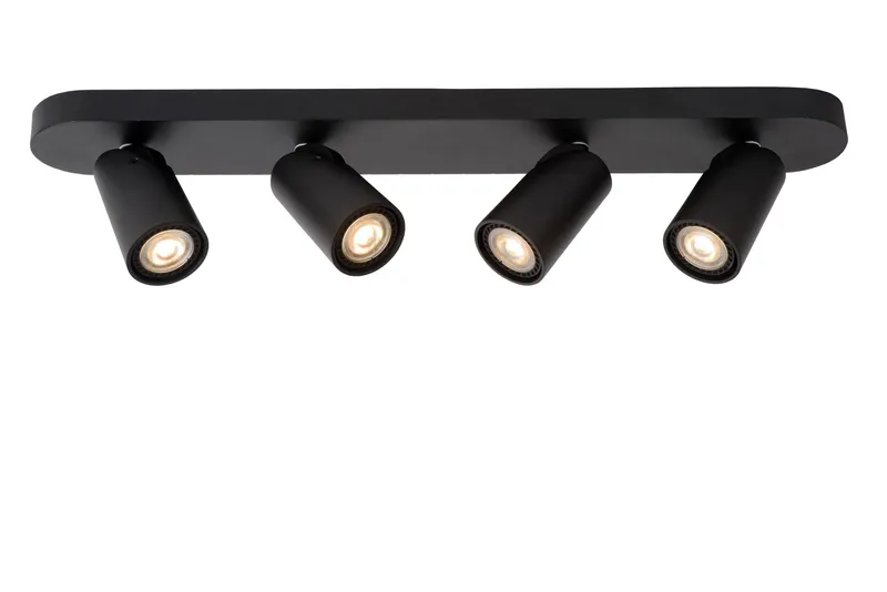 Lucide 'Xyrus' Dimmable Tiltable Indoor LED Ceiling Spotlight Bar GU10 in Black Black