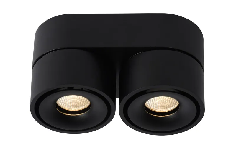 Lucide 'Yumiko' Dimmable Rotatable Surface Mounted LED Ceiling Spotlight in Black Black