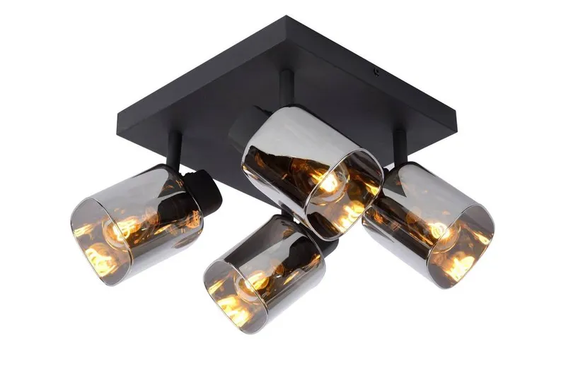 Lucide 'Alion' Dimmable Stylish Rotatable Indoor Ceiling Spotlight 4xE14 in Black Black