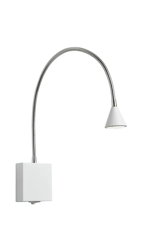 Lucide 'Buddy' Modern Non Dimmable Wall Mountable Stylish Bedside LED Lamp in White White