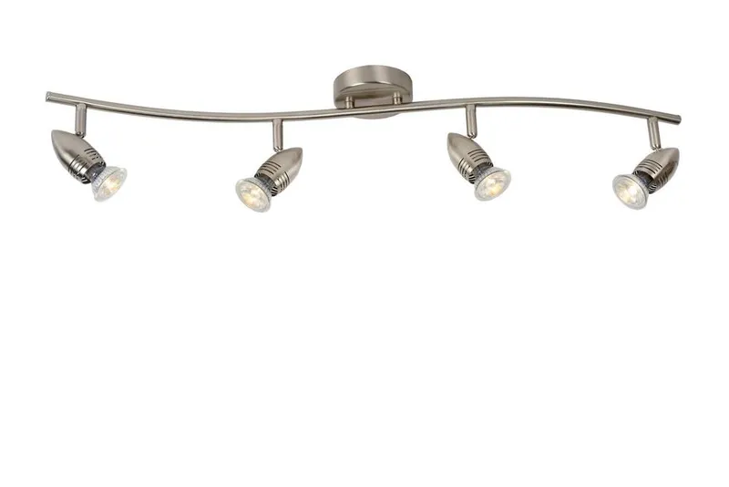 Lucide 'Caro' Non Dimmable Tiltable Indoor LED Ceiling Spotlight Bar GU10 in Grey Grey