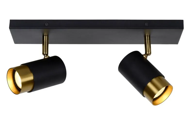 Lucide Lighting Floris Modern Twin Ceiling Spotlight - 2xGU10 - Black