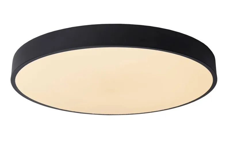 Lucide 'Unar' Dimmable Stylish Decorative Indoor LED Flush Ceiling Light in Black Black