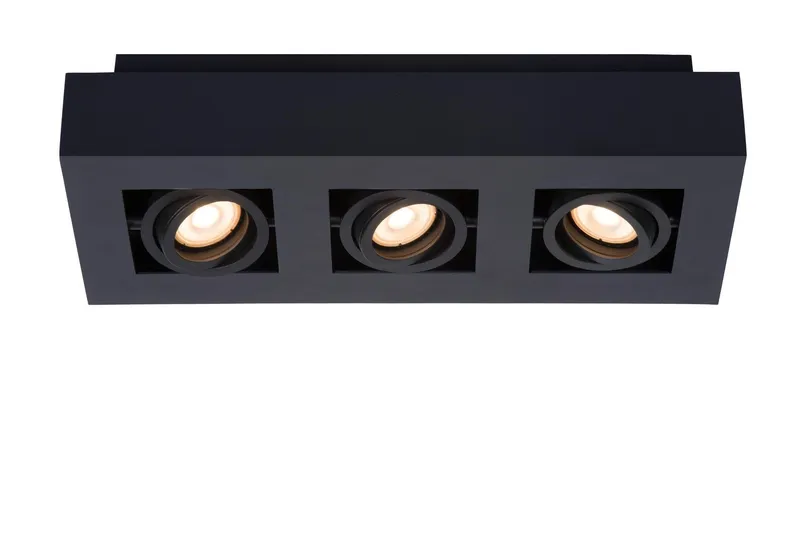 Lucide 'Xirax' Dimmable Stylish Rotatable Indoor Ceiling Spotlight GU10 in Black Black