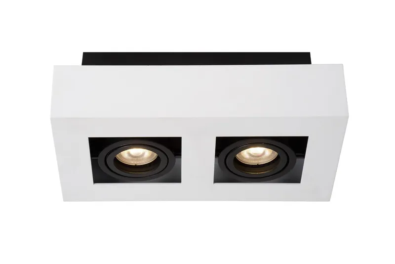 Lucide 'Xirax' Dimmable Stylish Rotatable Indoor Ceiling Spotlight GU10 in White White