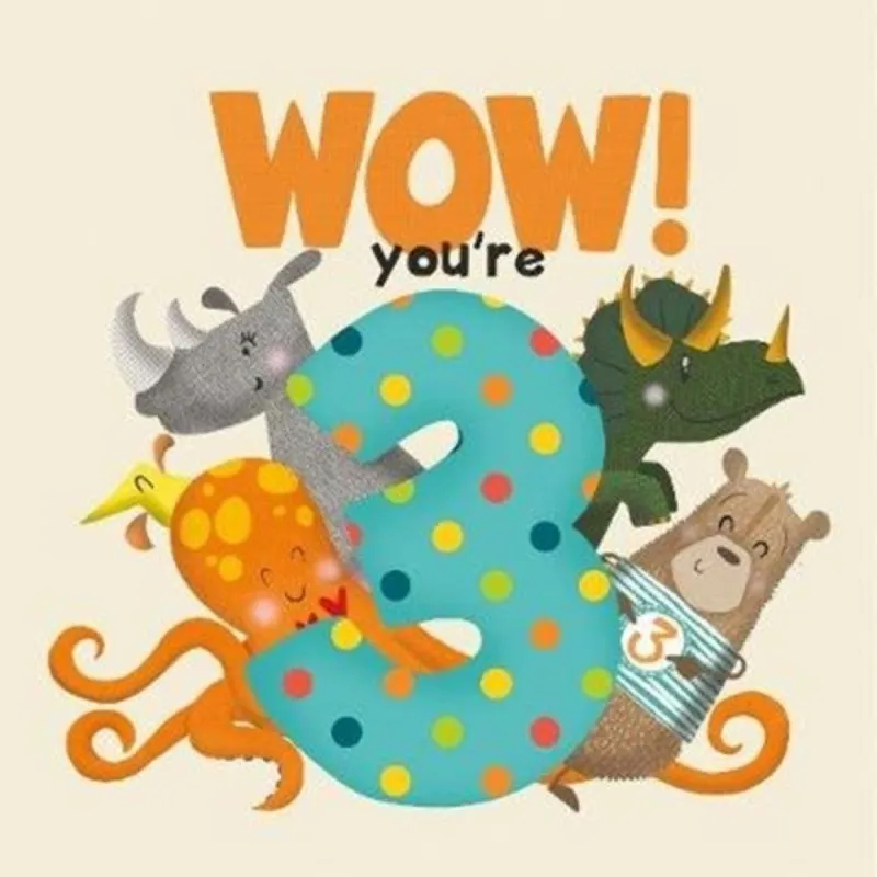 Lucy Tapper Wow You're Three birthday book Paperback Multicolor
