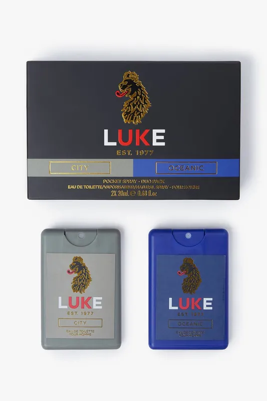 Luke 1977 Men's Pocket Spray 2 Pack in Grey Size: 20ml Grey 20ml